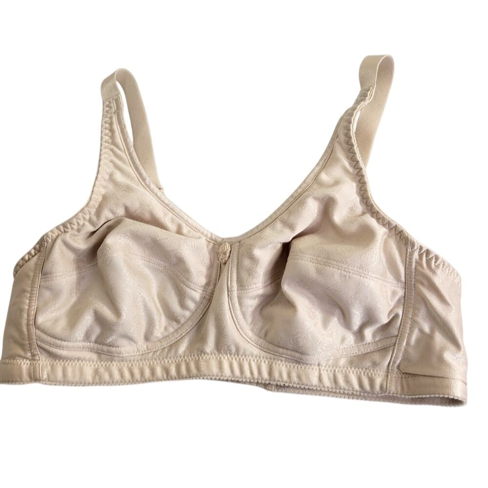 Vintage ABC Wire Free T-Shirt Bra Tan Adjustable Comfort Straps‎ Size 38B